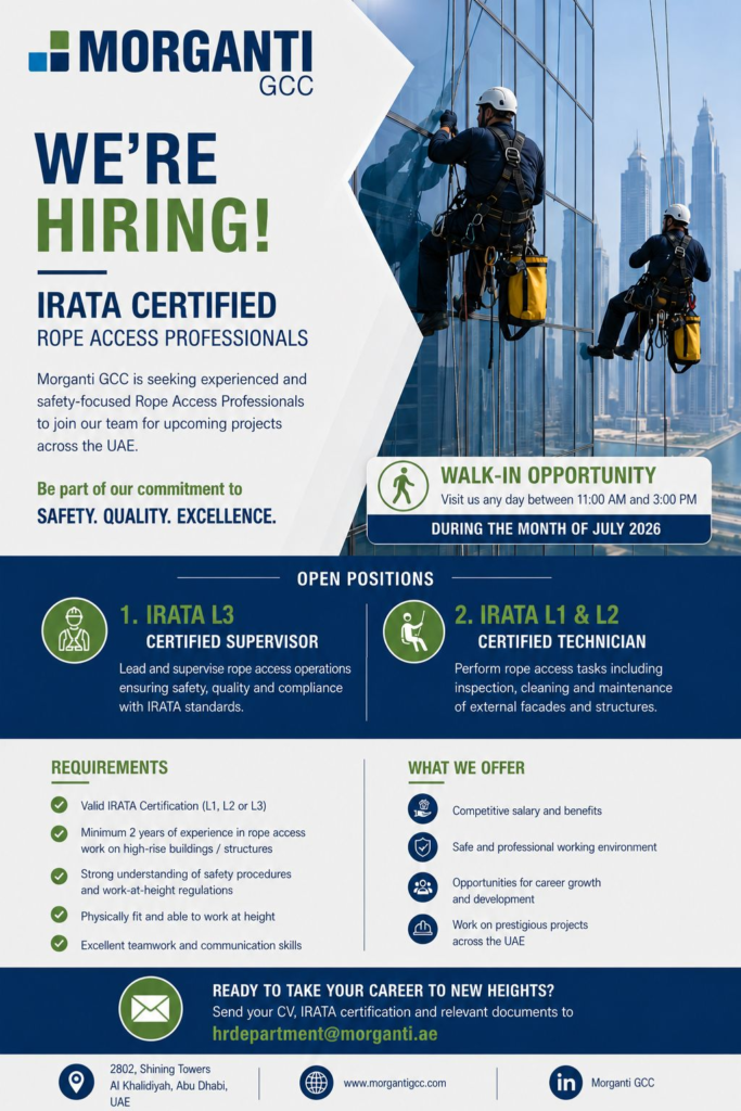 Morganti GCC Walk in Interview in Abu Dhabi | Morganti GCC Jobs and Careers | Facility Management Job Vacancies in UAE