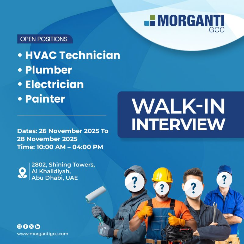 Morganti GCC Walk in Interview in Abu Dhabi | Morganti GCC Jobs and Careers | Facility Management Job Vacancies in UAE
