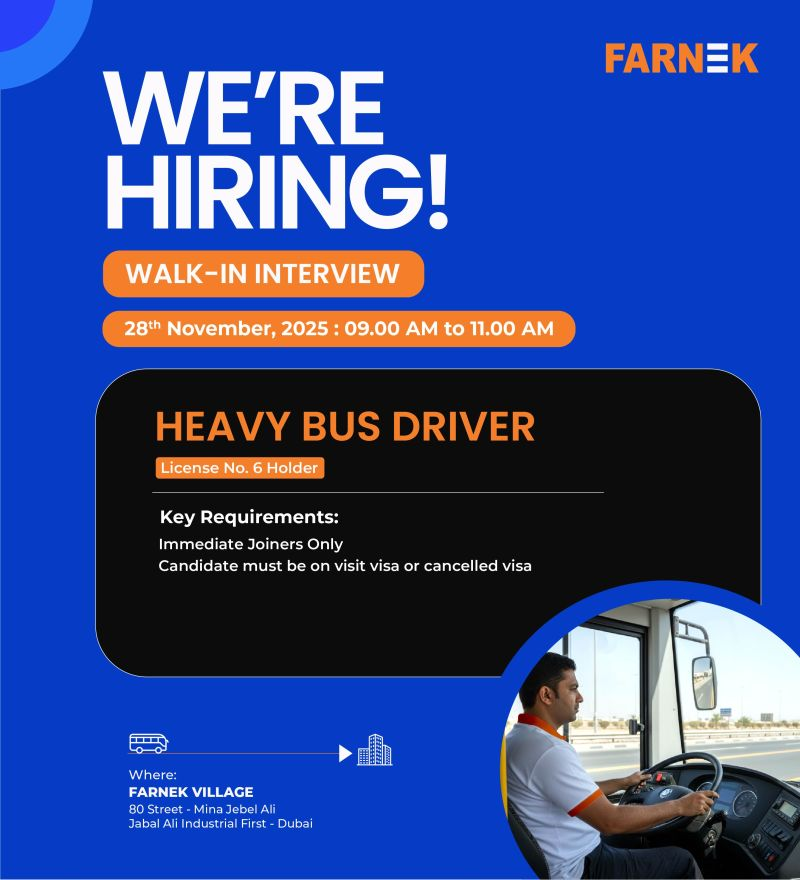 Farnek Walk in Interview in Dubai, UAE | Farnek Services LLC Jobs and Careers UAE