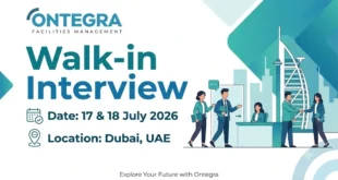 Ontegra Facilities Management Walk in Interview in Dubai | Latest Ontegra Facilities Management Careers and Jobs in Dubai, UAE