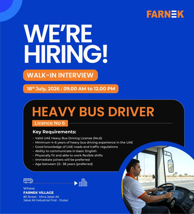 Farnek Walk in Interview in Dubai, UAE | Farnek Services LLC Jobs and Careers UAE