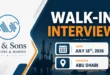 Ali & Sons Walk in Interview in Abu Dhabi, UAE | Walk in Interview in UAE
