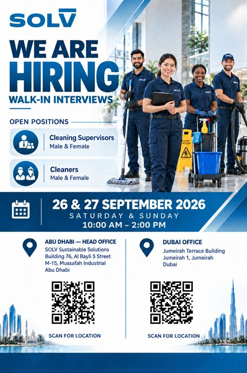 SOLV Group Walk in Interview in UAE | Walk-in Interview in Dubai and Abu Dhabi | Solv Jobs and Careers
