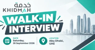 Khidmah Walk in Interview and latest job vacancies in Abu Dhabi, UAE | Latest Khidmah Careers in Abu Dhabi