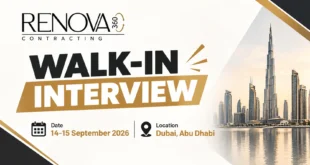 Renova 360 Contracting walk-in interview in Dubai for Security Guard and Lifeguard jobs UAE